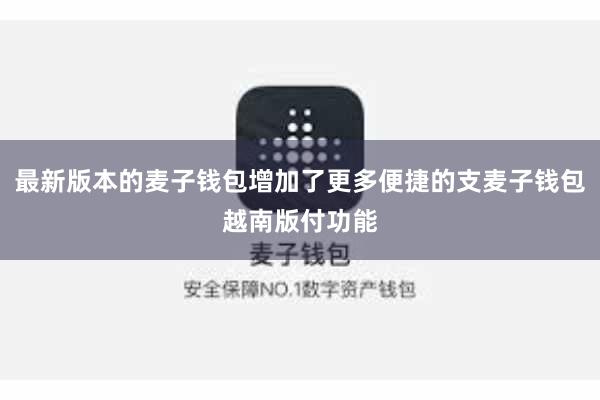 最新版本的麦子钱包增加了更多便捷的支麦子钱包越南版付功能